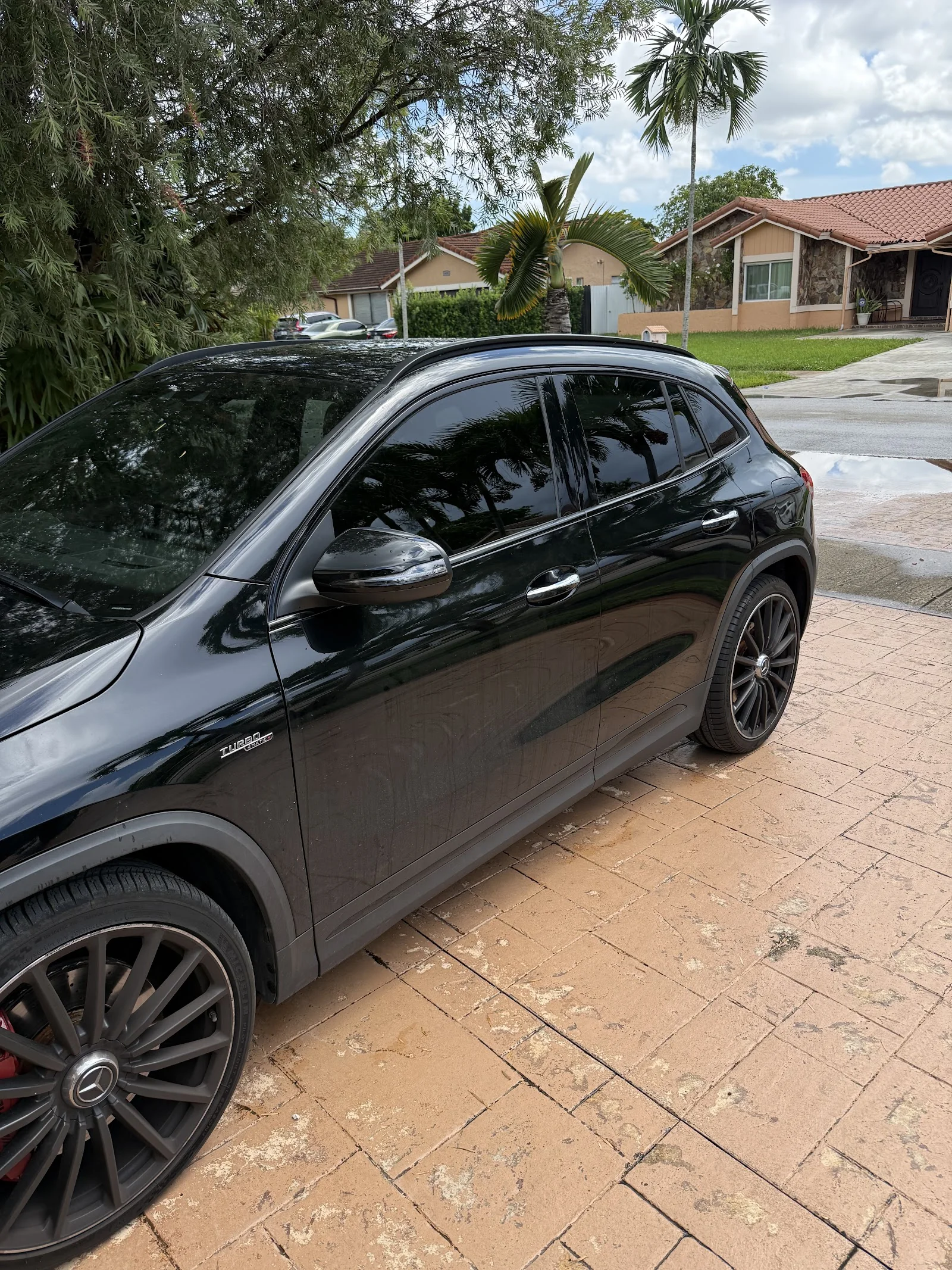 Side-window tint detail by Marnez in Miami